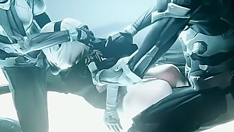 หุ่นยนต์ Nier Automata 2b ได้รับการลงและสกปรกใน Threesome ร้อน