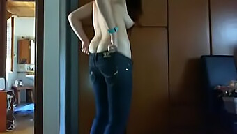 Watch As A Curvy Woman Tries On Tight Jeans And Gives You A View Of Her Big Ass