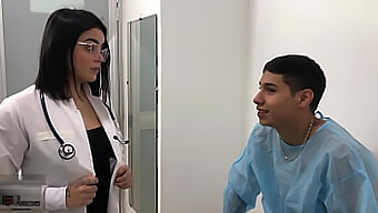 Watch As A Latina Doctor Gives A Blowjob To Her Patient And Later Gets Fucked By Him