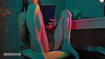 Petite Girl'S Steamy Solo Session Fueled By Erotic Literature