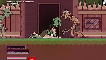 Jogo Hentai Japonês Apresenta Uma Mulher Nua Lutando Contra Goblins Luxuriosos Antes De Ser Brutalmente Fodida E Forçada A Engolir Porra