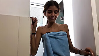 Petite Stepsis Surprises Me In The Shower, Gets Covered In My Cum