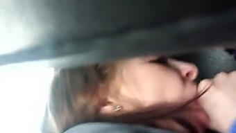 Homemade Video Of Girl Giving A Messy Blowjob In A Car