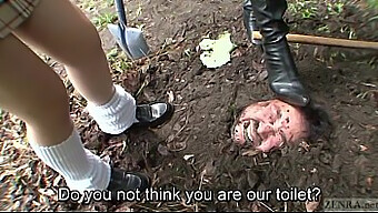 Japanese Teacher Humiliated Outdoors With Pee Play