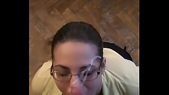 Nerdy Teen'S Mouth Filled With Cum After Facial Blowjob