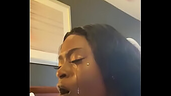 Ebony Amateur Gets Her Throat Thoroughly Fucked On Webcam