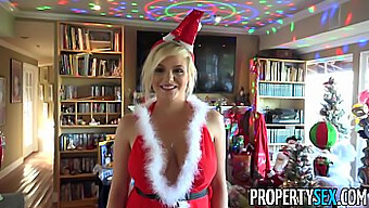 British Escort Joins Real Estate Agent For Xmas Home Tour