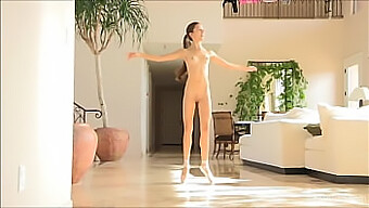 Skinny Claire Evans Performs Sensual Ballet Moves